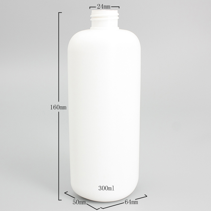 Бутылки шампуня 300ml белого HDPE овальные многоразовые