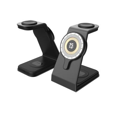 SC022 Carregador de telefone sem fio magnético multifuncional Stand Airpods de telefone e carregador de relógio
