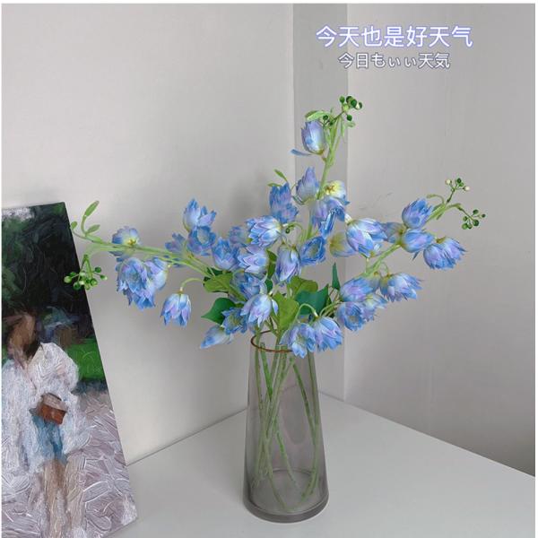 Artificial flowers, flocking, Phalaenopsis, artificial flowers, silk flowers, home display flowers, wedding decorations, lily of the valley, wind chime flowers