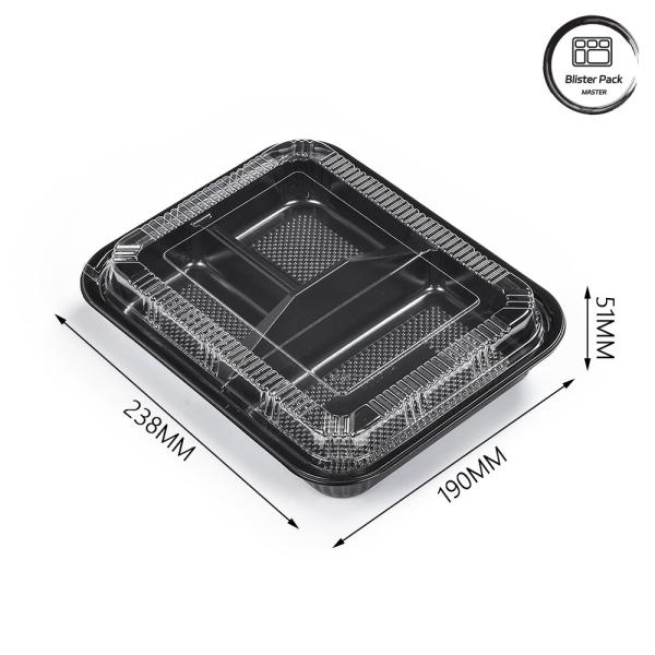 Microwave Safe Disposable Plastic Food Containers 3 Compartment Clear Takeaway Packaging