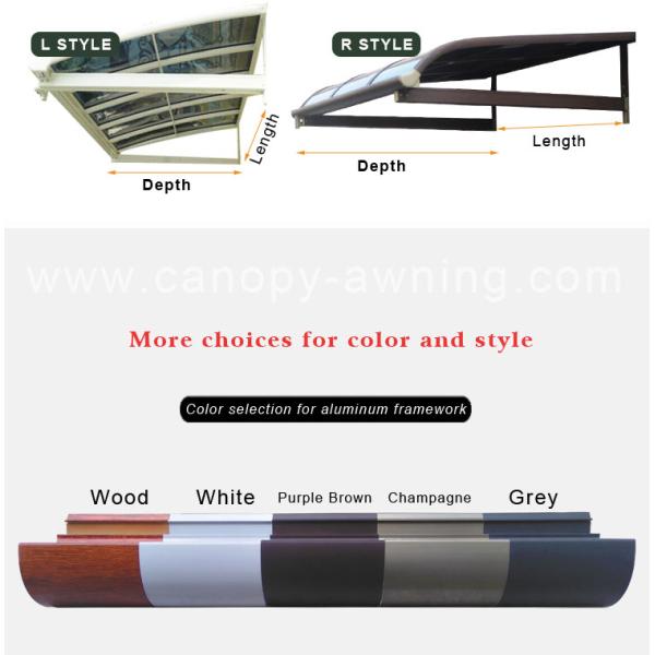 outdoor villa house patio gazebo porch door window aluminum alu polycarbonate pc awning canopy canopies cover for sale