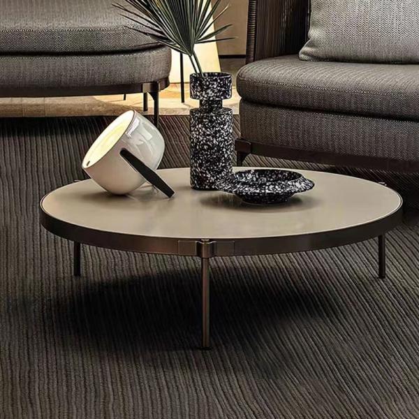 Triangular Base Elegance Ceramic Marble  Coffee Table