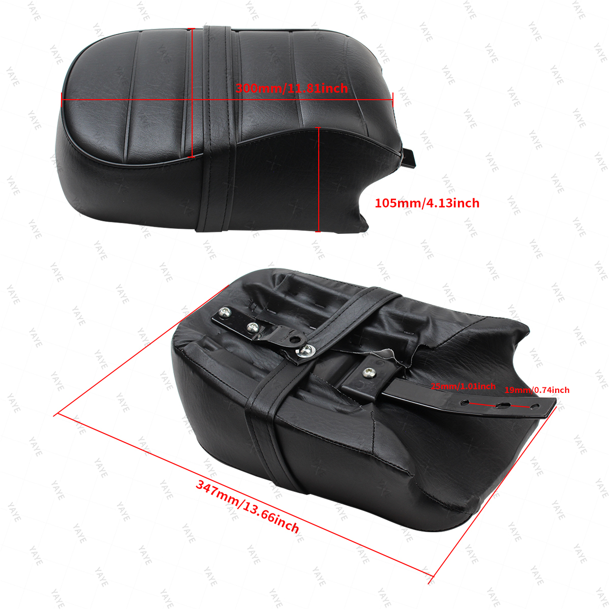 Motorcycle Rear Passenger Seat Cushion Black Seat Pad for Harley Sportster Iron 883 XL883N 2016-2023