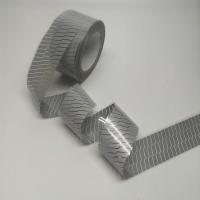 Silver Twill Stripes Reflective Heat Transfer Film Self Adhesive For Clothing Jackets Shoes
