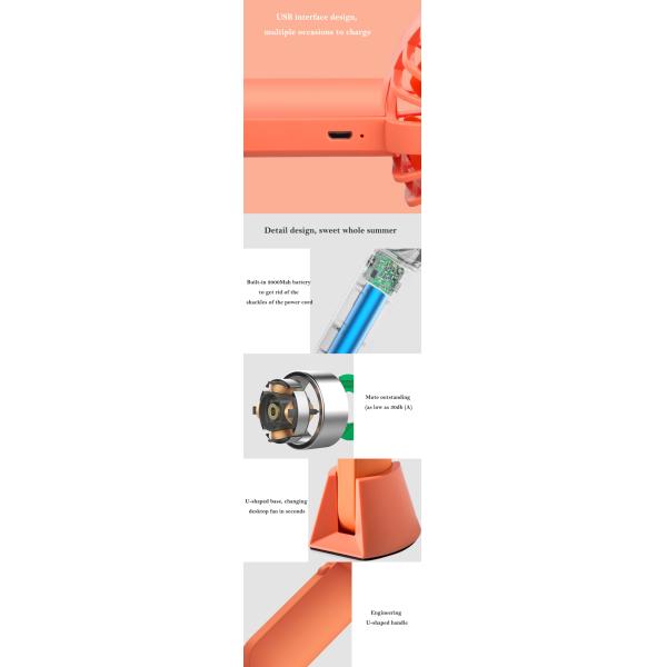 вентилятор USB 2000mAh 6hours Handheld с перезаряжаемые построенный в батарее