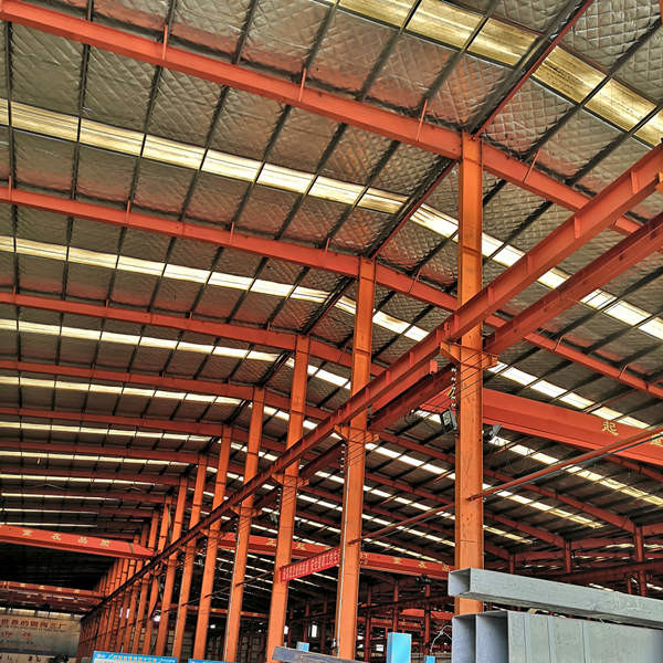 A large-span light steel structure processing workshop with crane beams