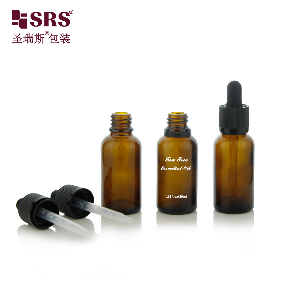 D006 15ml 30ml 50ml Glass Bottle With Child Resistant Dropper Lid For Essential Oil