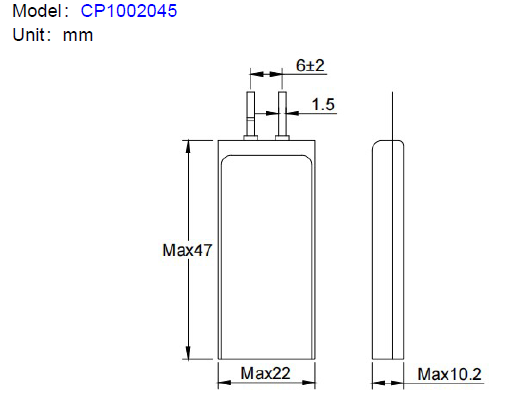 Non-rechargeable Thin lithium-ion soft pack battery cell CP1002045 3.0 volt lithium battery 2000mah