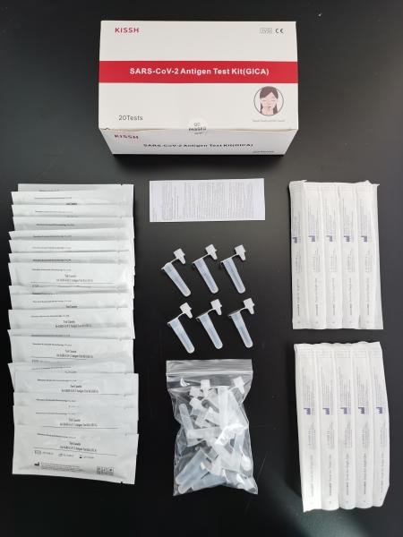 Easy To Operate 15-20 Minutes Rapid Antigen Test Kit Covid 19 Colloidal Gold GICA