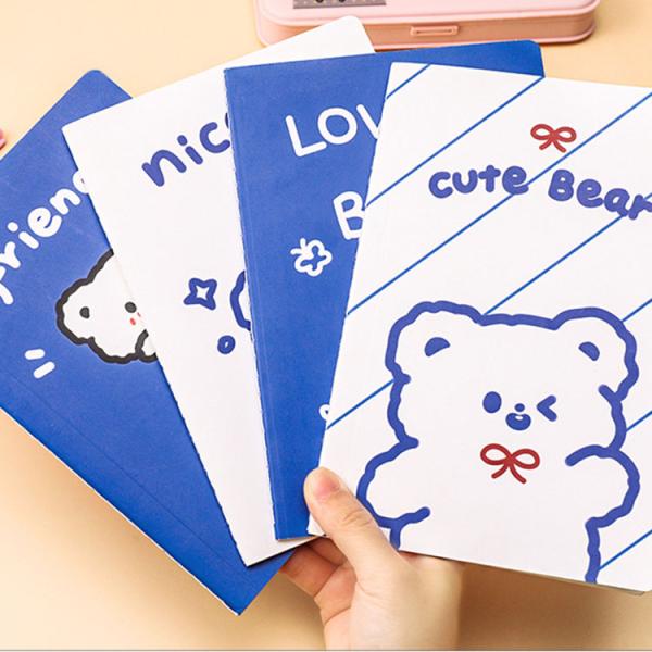 Kawaii dessin animé Petit ours Cahier A5 Taille pas d'adhésif Parfait pour les amateurs de papeterie