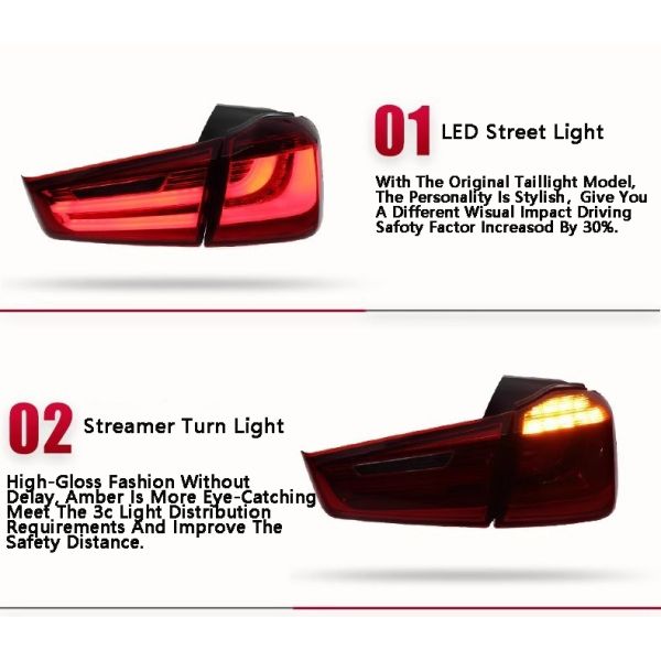 Demillon Taillight Assembly Modification Led Driving Light Brake Light Rear Taillight 2011-2018 for Mitsubishi ASX