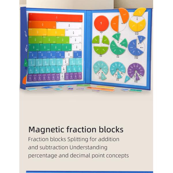 Magnetic Fraction Learning Math Toy for Children Kids Montessori Arithmetic Teaching Aids Educational Toys