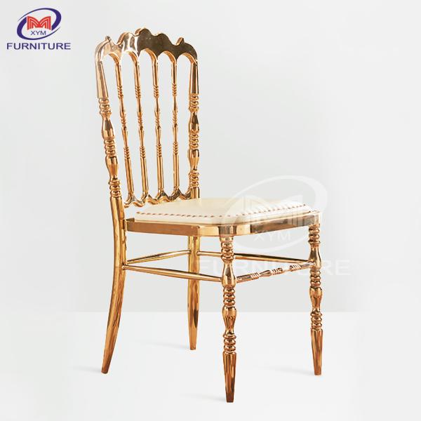 Stainless Steel Napoleon Chair With Cushion High End Banquet Chair Hotel Furniture