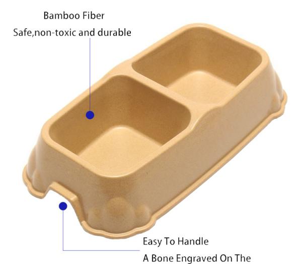 Biodegradable Bamboo Fiber Bowls Water Feeding For Dogs And Cats Easy Clean