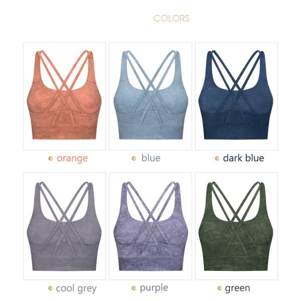 Brushed Nude Floral Printing Yoga Sports Bra Women Resilience Straps Plus Size