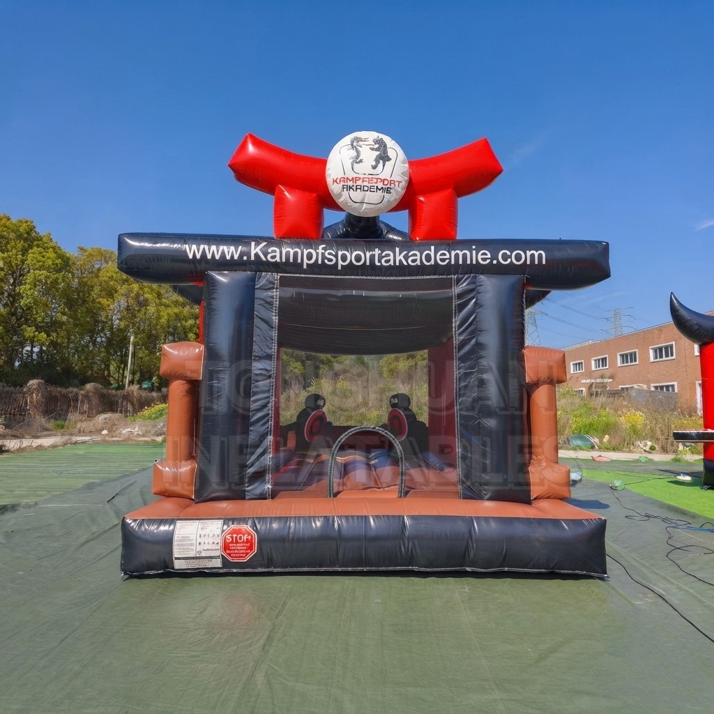 Large Martial Arts Bounce House with Custom Logo Printing for Gyms Schools Festivals and Rental Business
