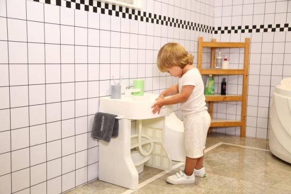 36*44.5*36cm Simulated Baby Wash Basin Adjustable Height