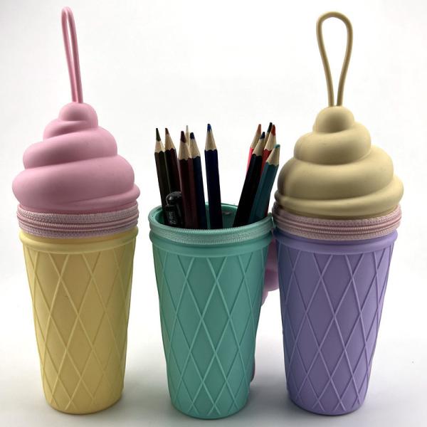 Красивое мороженое Силиконовый карандаш Капсула карандаш Сумка канцелярские принадлежности Ручка держатель для студентов школьные принадлежности Рождественский подарок