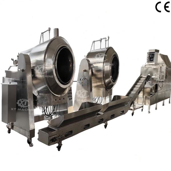 80kg/batch Capacity Gas Heating Automatic Temperature Control Roller Roaster Multipurpose Frying Pan