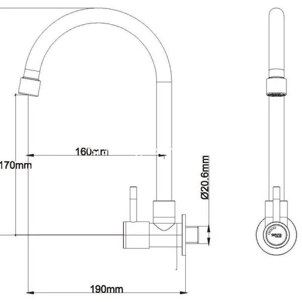 single hot  faucet and long neck kitchen faucet  hot water  faucet