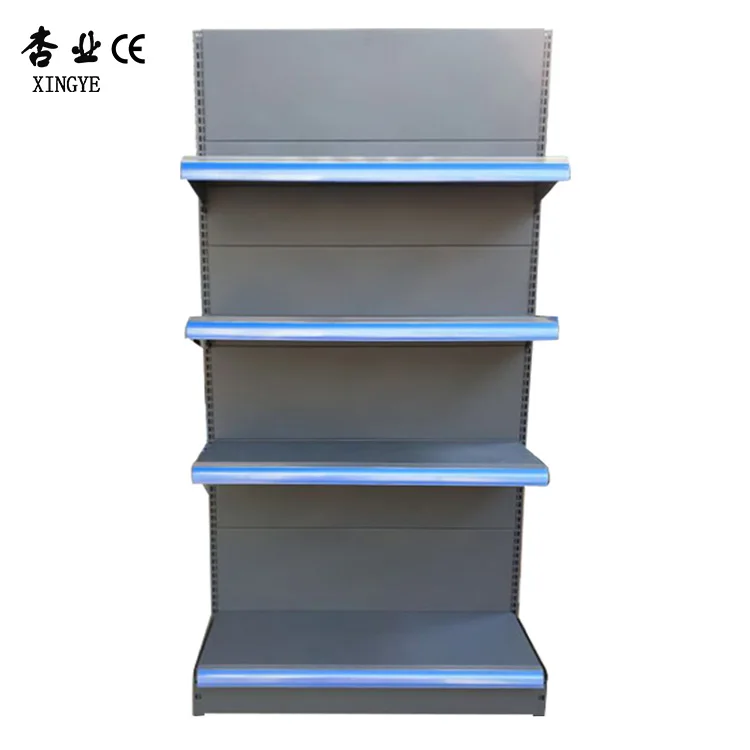 Estante de madera de un solo lado Gondola Estante de metal Estante de supermercado de granos de madera