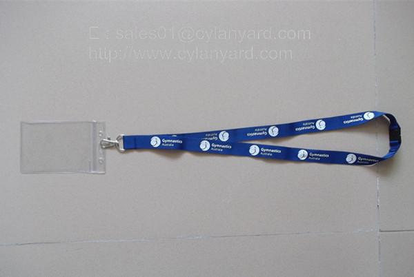 Promotional neck lanyard with plastic sleeve, name badge lanyards,