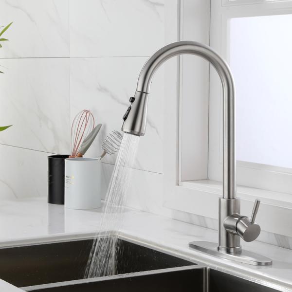 Instant Boiling Water Tap Pull Out Kitchen Sink Faucet with Single Hole Installation