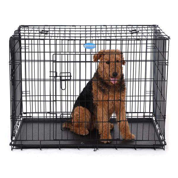 Black Painting Metal Pet Crate Reliable Modern Design Commercial For Home