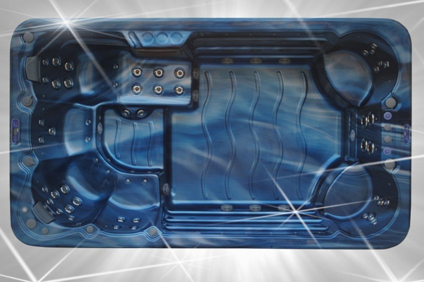 Long Rectangle Acrylic Whirlpool Massage Swimming Outdoor Bathtubs, 4000 * 2250 * 1170mm