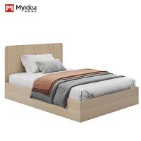 Prise en charge de la personnalisation Confortable Lit en bois minimaliste moderne cadre métallique sans matelas pour dortoir école appartement ou hôtel