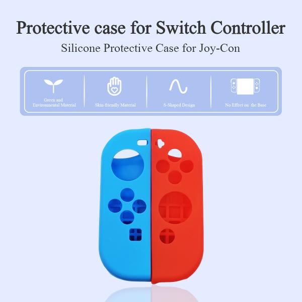 Multi Mixed Colors 1 Pair Colorful Silicone Protective Case For Nintendo Switch Oled Joycon Controller