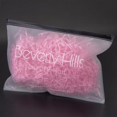 20cm 28cm EVA Hair Extension Packaging Box Bags Frosted Plastic Zipper Bag