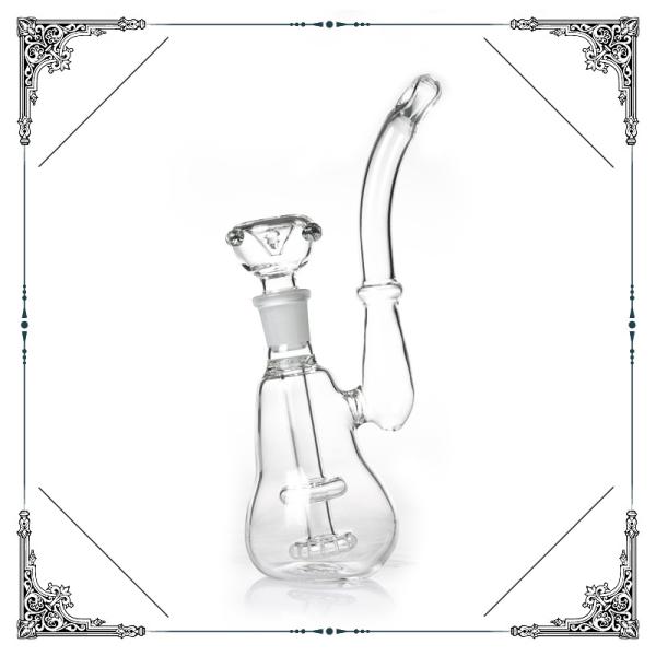 Gourd Style Glass Water Bubbler , Showerhead Perc Tobacco Recycling Hookah Tube