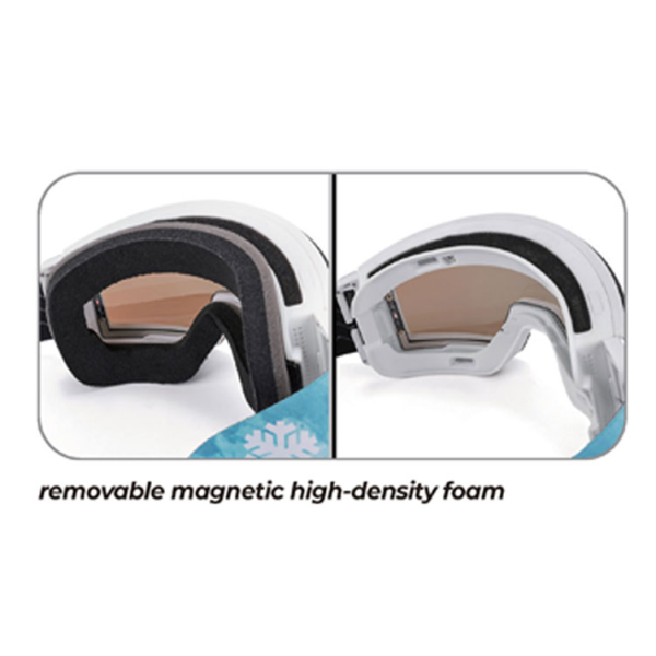 TPU PC Snow Goggles Heated Anti Fog Polarized Magnetic Interchangeable Lens Customized Logo for Women Snowboard Skiing