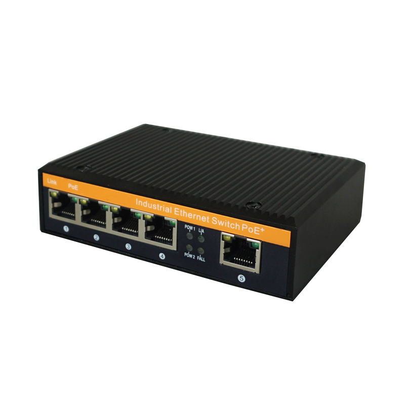 5-Port Industrial Gigabit Ethernet & PoE Switch DIN-Rail, Dual Power DC 12–52V, -40°C to 85°C TBC-GF2505 / TBC-GFP2505