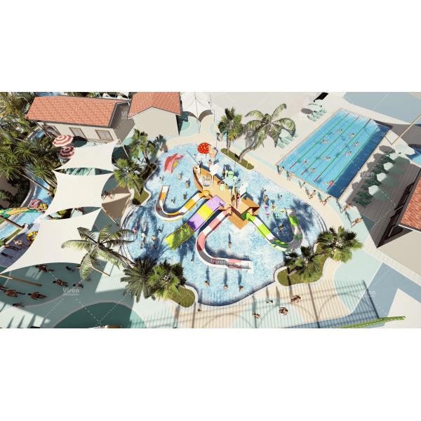 Safe Customized Hotel Resort Aqua Water Park Conceptual Design For Amusement Park