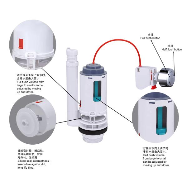 Onsite Installation Universal Toilet Repair Kit Dual Flush Valve