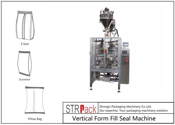 Auger Filler Powder Packaging Machine 6KW 220V PLC Servo System With Auger Powder Filling Machines