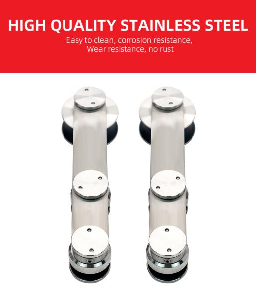 Corrosion Resistant Hotel Glass Barn Door Hardware Fitting with Zinc Alloy Material