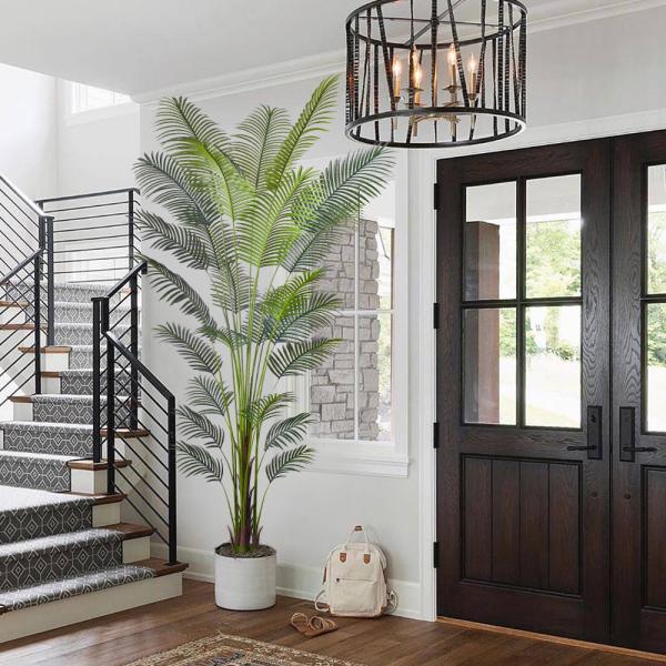 Artificial Palm Tree  wholesale​ Realistic Fiber Trunks Faux Tropical Areca Floor Plant for Indoor Home and Office Decor