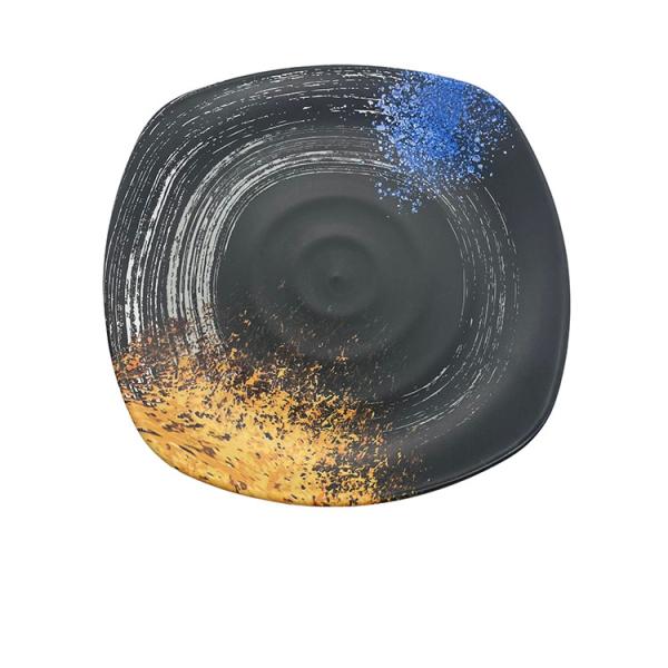 Black Galaxy Pattern Melamine Soup Plate OEM All Season