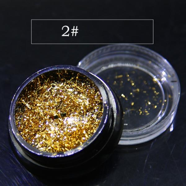Japanese Manicure Ultra-thin Foil Platinum Powder Laser Glitter Nail Foil Flakes for a Luxurious and Eye-catching Design