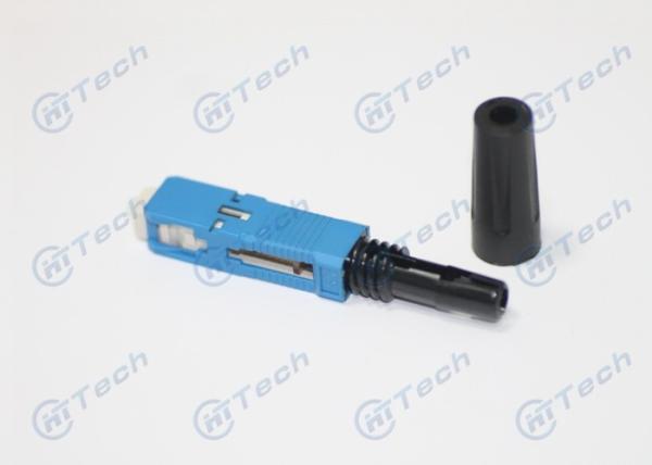 FTTH Single Mode Fiber Sc Connector , Fiber Optic Quick Connector Blue Color