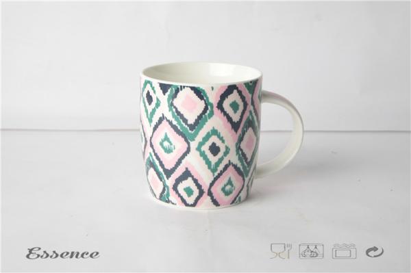 Bright Colorful Fine Bone China Mugs , Ceramic Travel Coffee Cup With Logo Printing