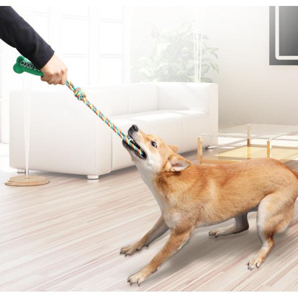 Любимец прорезывания зубов косточки природного каучука жует игрушки с веревочкой белья хлопка