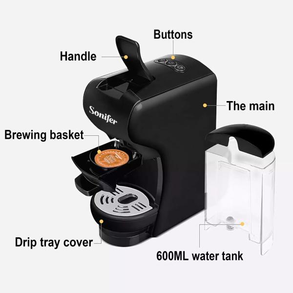 Máquina ocasional comercial do café da cápsula do alimento com o tanque de água 0.6L