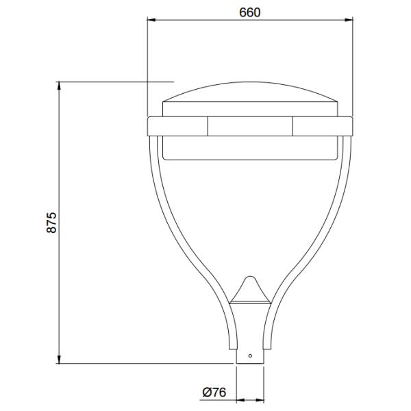 Park Street Алюминиевый светодиодный садовый фонарь с IP65 водонепроницаемым 85-265V Входное напряжение