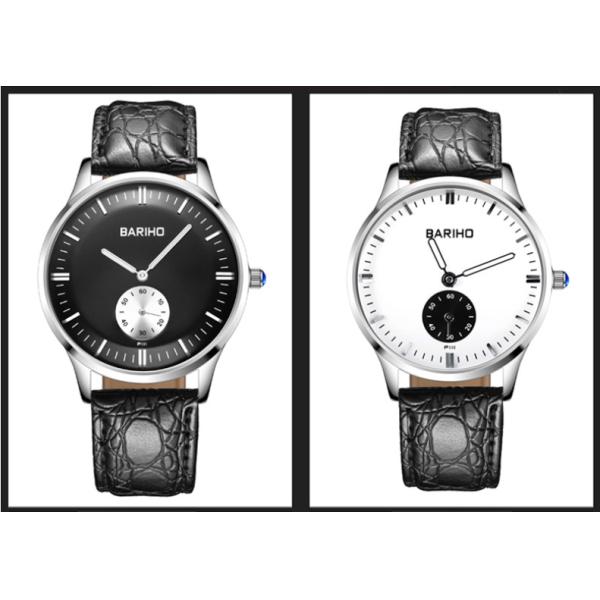 BARIHO Men's Quartz Watch Genuine Leather Band Miyota Movement 07111-2