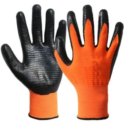 Nitrile Palm Coated Work Gloves U3 Nitrile Coated Knitted Gloves Polyester Zebra Shell