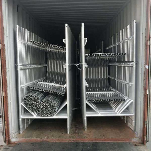W-Style 3′ X 5' Ladder Style Frame Scaffolding Yellow Pre-Galvanized Q355 Steel